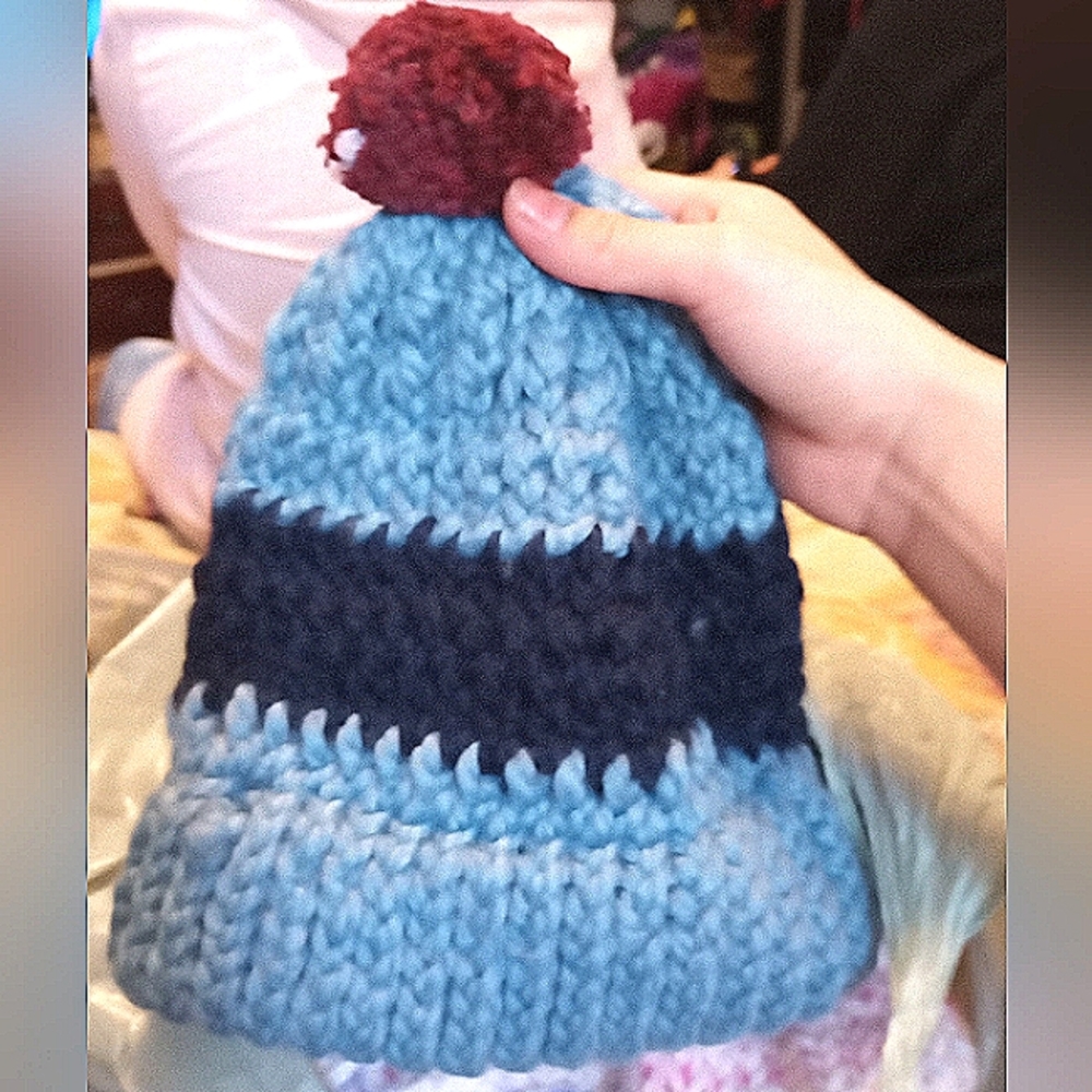 Homemade crochet winter hats